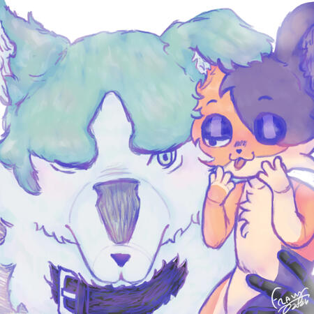 Selfship, two characters (art trade with catosauruus)